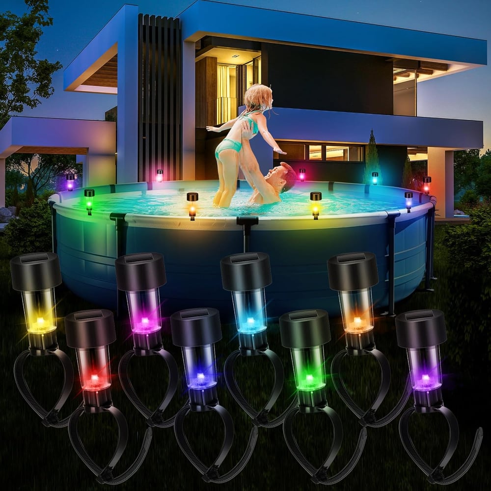 Solar-Poolleuchten | Warmes Licht, wetterfest & sicher Zorenza