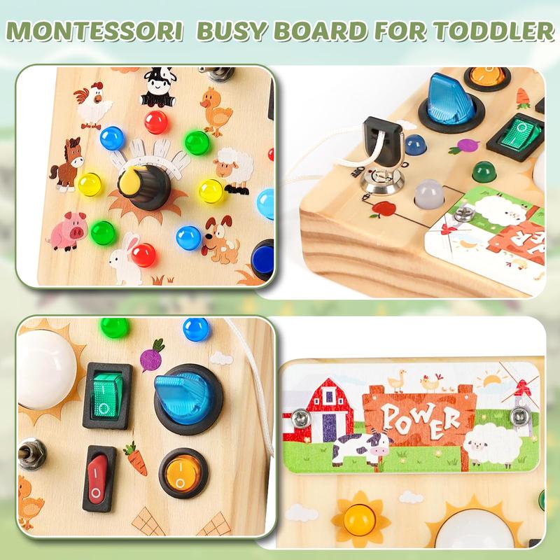 Aktivitätsbrett aus Holz | Montessori Lernspielzeug fördern Feinmotorik Zorenza