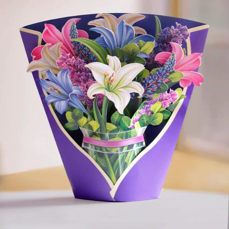 3D-Klappkarte Blumen — Für Jubiläen, Feste & spezielle Ereignisse Zorenza