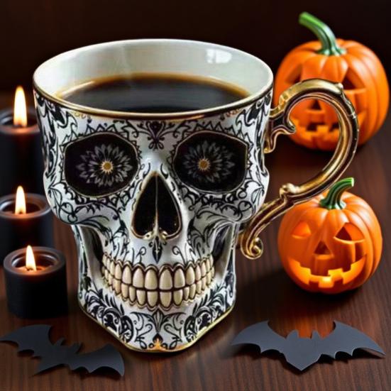 Schädel Design Kaffeetasse — Mystischer Eyecatcher für Tisch & Vitrine Mivoza Deutschland