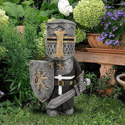 Mittelalterliche Gartenzwerg-Statue – Handbemalte Harz-Wächterfigur Zorenza