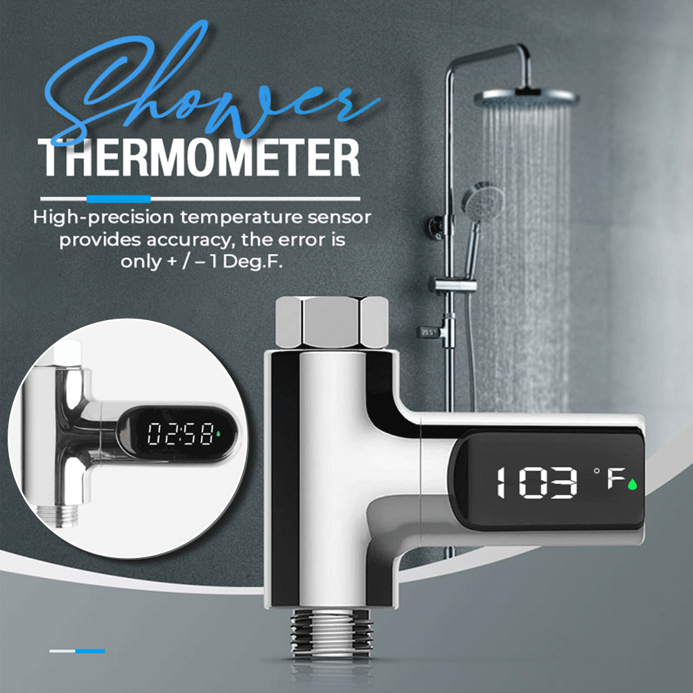 Digitales Duschthermometer | Wasserdruckbetrieb, LED-Anzeige Zorenza