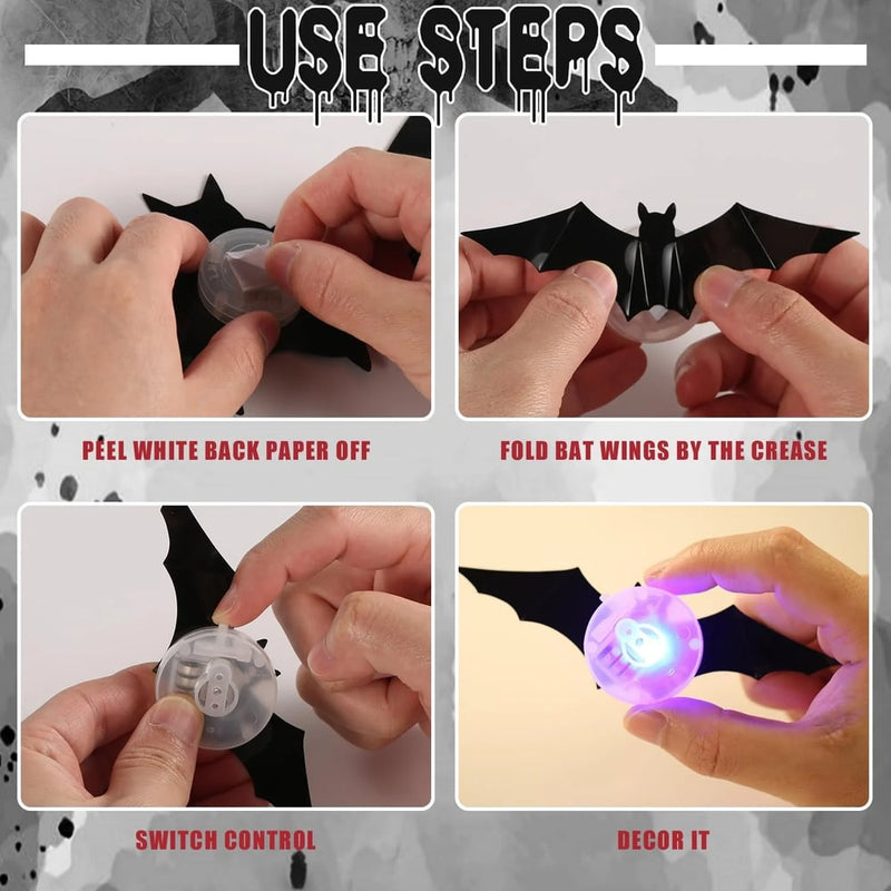 🦇Halloween 3D Lighted Bats Mivoza Deutschland