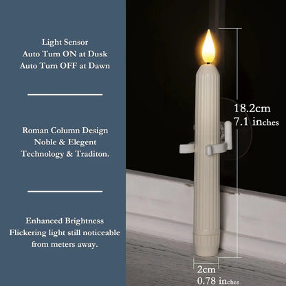 Flammenlose LED‑Fensterkerzen mit Dämmerungssensor, 6er Set Zorenza