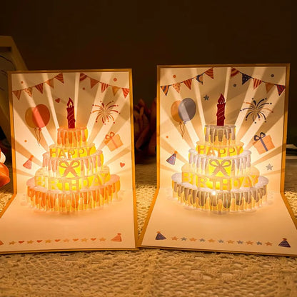 3D Pop-up Geburtstagskarte – handgemachte Grußkarte mit LED-Licht und Musik Zorenza