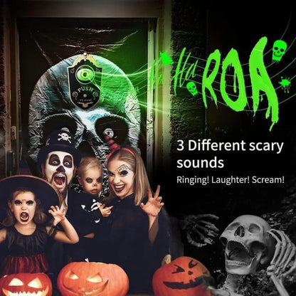 Animierte LED-Türklingel | Gruselige Licht- und Soundeffekte Zorenza