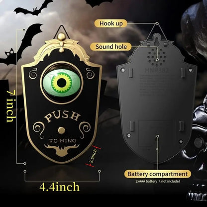 Animierte LED-Türklingel | Gruselige Licht- und Soundeffekte Zorenza