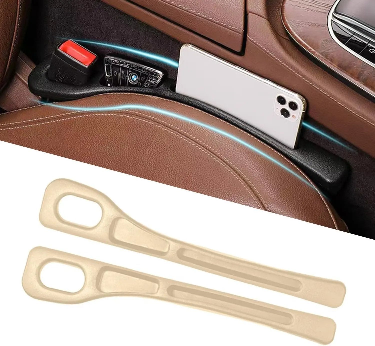 Autositz-Lückenpolster | Weicher Schutz gegen Schlüsselverlust Zorenza