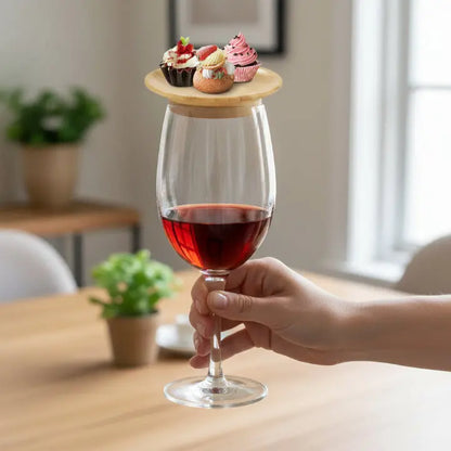 Bambus-Snackaufsätze für Weingläser (4-Stück) Zorenza