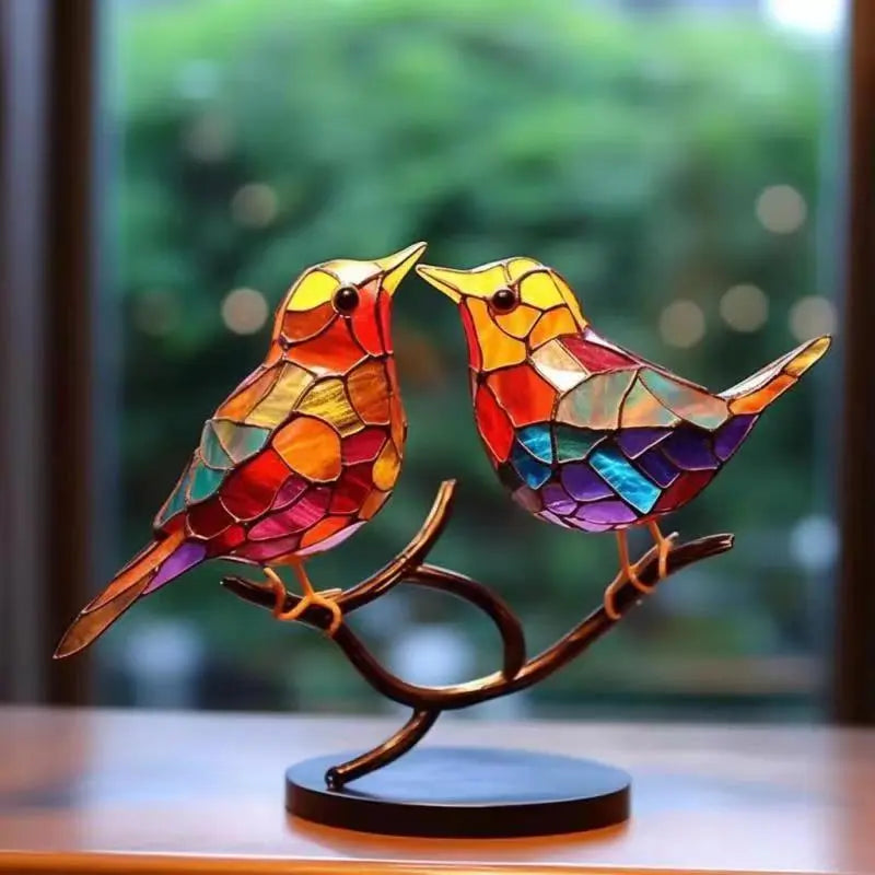 BirdsDecor™ Vögel auf Ästen Buntglasornamente Mivoza Deutschland