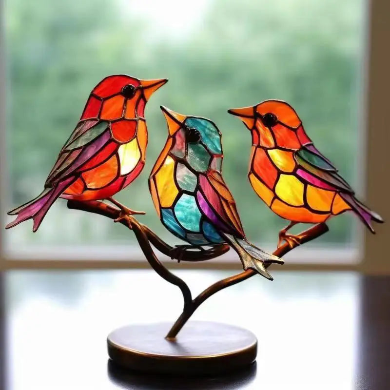 BirdsDecor™ Vögel auf Ästen Buntglasornamente Mivoza Deutschland