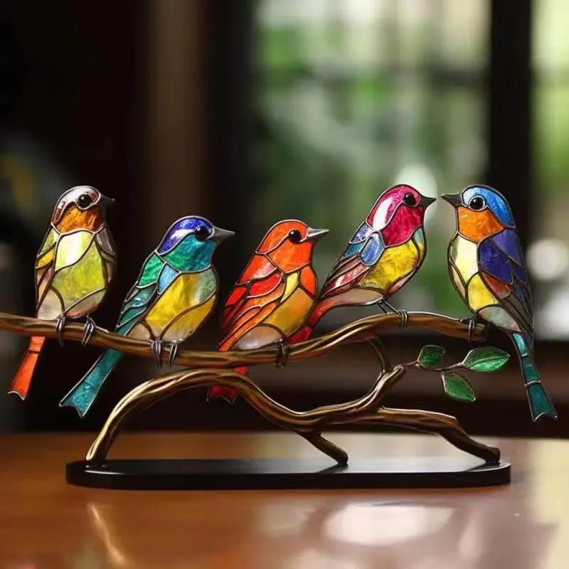 BirdsDecor™ Vögel auf Ästen Buntglasornamente Mivoza Deutschland