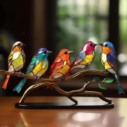 BirdsDecor™ Vögel auf Ästen Buntglasornamente Mivoza Deutschland