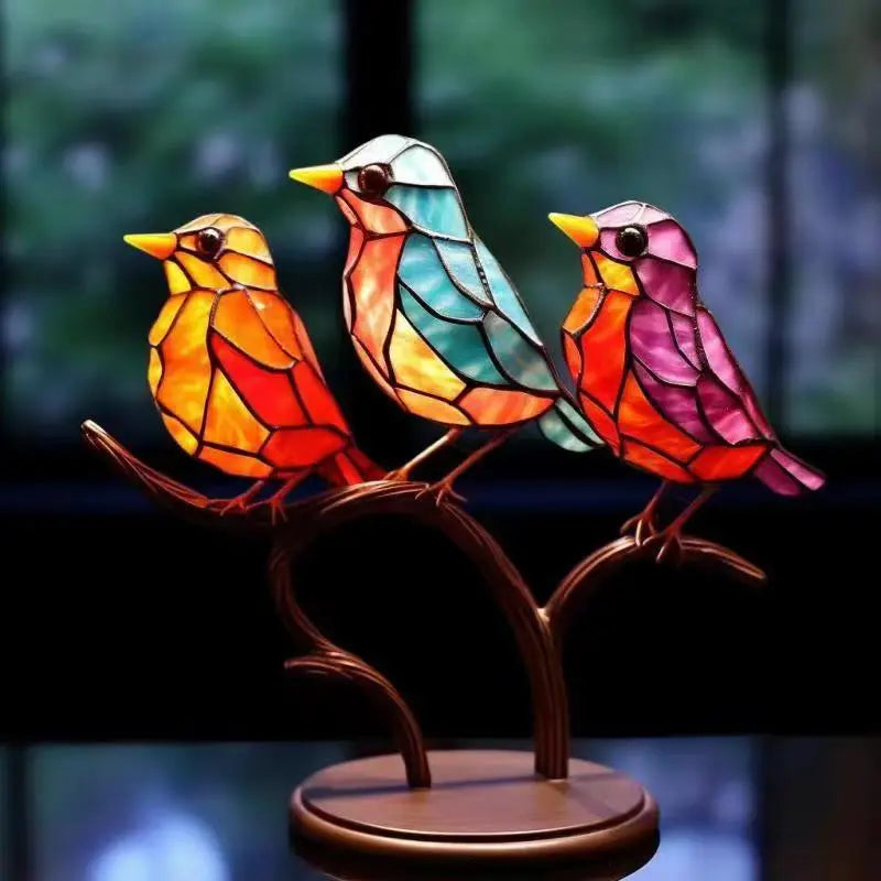 BirdsDecor™ Vögel auf Ästen Buntglasornamente Mivoza Deutschland