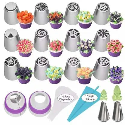 Blumen-Spritzdüsen-Set – Mühelose Tortendekoration Zorenza