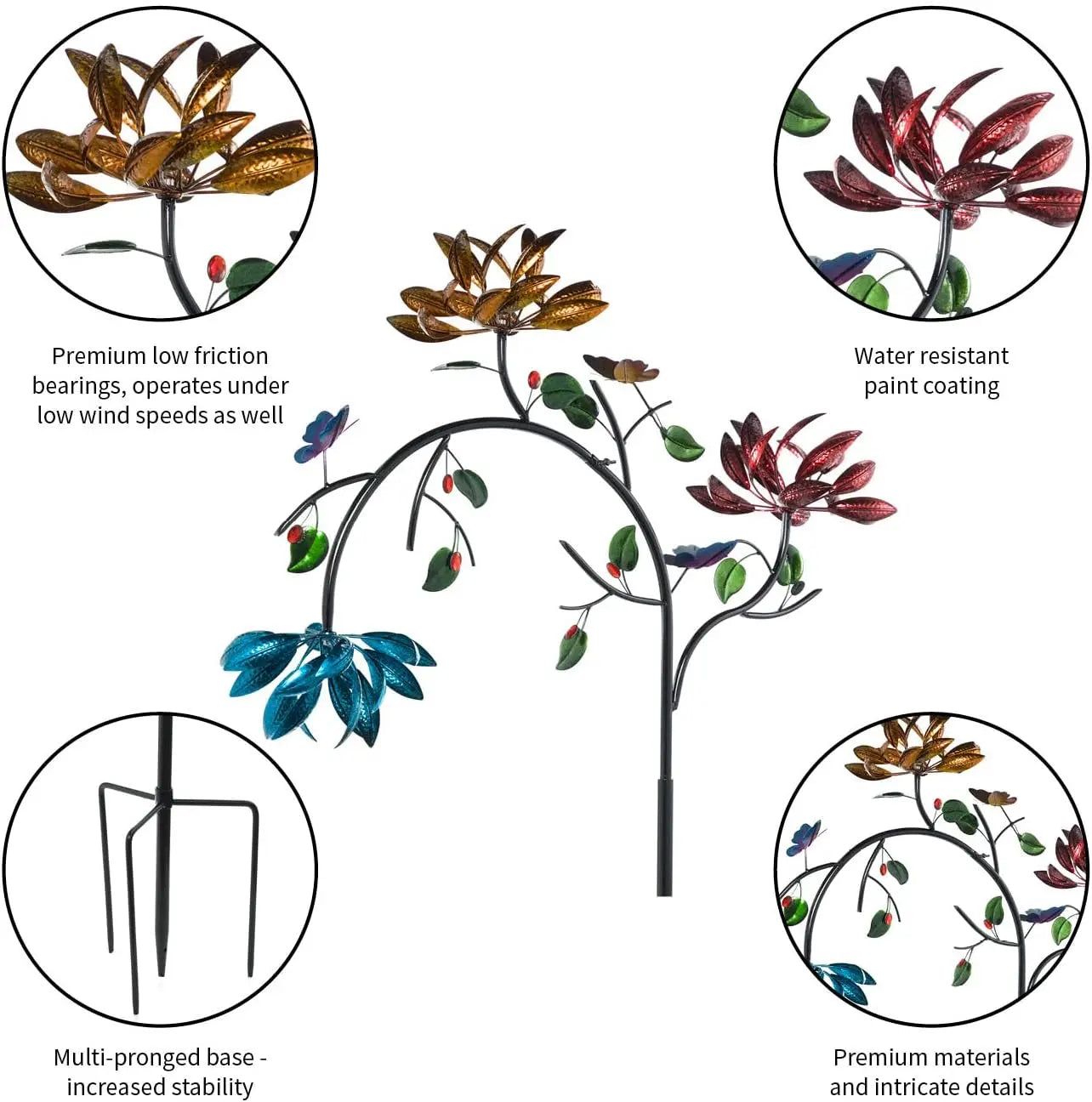 Bunter Garten-Windspinner – Faszinierende Blumendekoration Zorenza