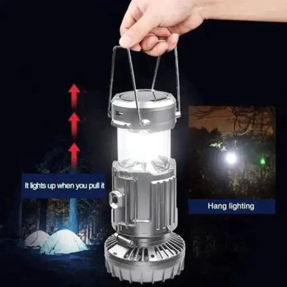 LED-Campinglaterne mit Ventilator | 6-in-1 Lampe, Taschenlampe & Powerbank | Solar & Akku, tragbar, IP44 wasserabweisend Mivoza Deutschland