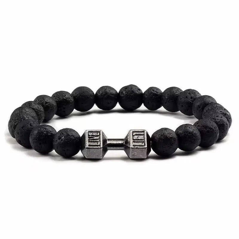 Chakra-Armband mit Hantelanhänger – Symbol für Balance und Willenskraft Zorenza