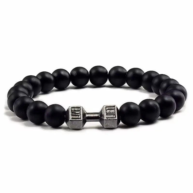 Chakra-Armband mit Hantelanhänger – Symbol für Balance und Willenskraft Zorenza