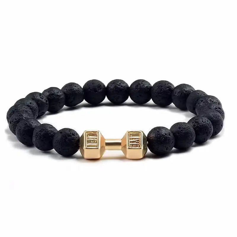 Chakra-Armband mit Hantelanhänger – Symbol für Balance und Willenskraft Zorenza