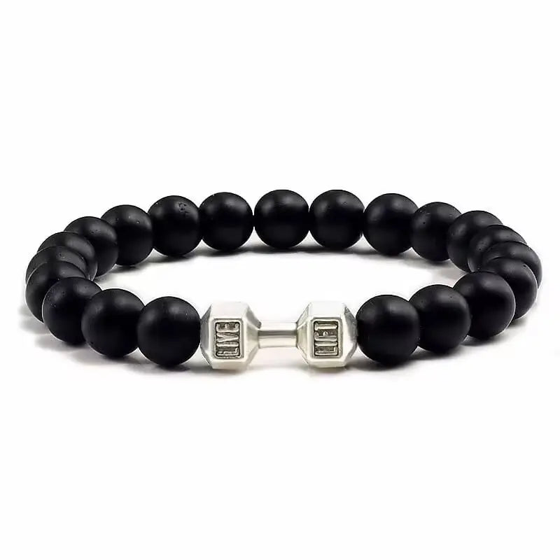 Chakra-Armband mit Hantelanhänger – Symbol für Balance und Willenskraft Zorenza