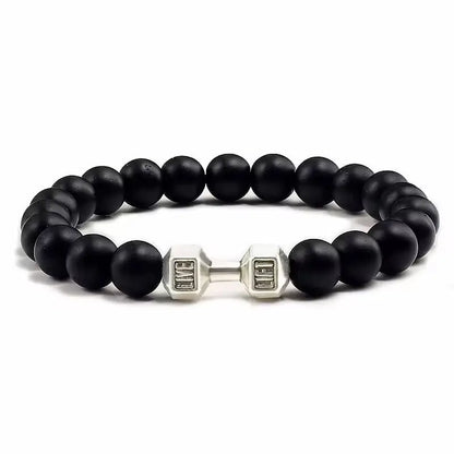 Chakra-Armband mit Hantelanhänger – Symbol für Balance und Willenskraft Zorenza