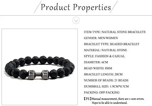 Chakra-Armband mit Hantelanhänger – Symbol für Balance und Willenskraft Zorenza