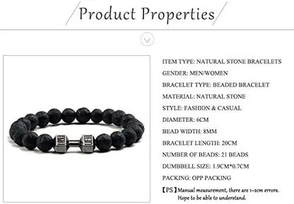 Chakra-Armband mit Hantelanhänger – Symbol für Balance und Willenskraft Zorenza