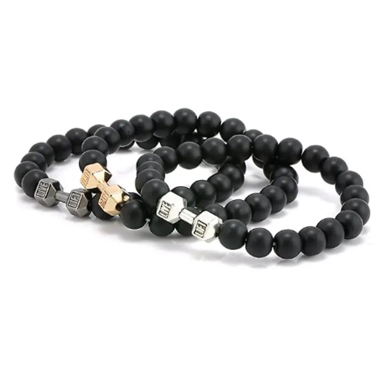 Chakra-Armband mit Hantelanhänger – Symbol für Balance und Willenskraft Zorenza