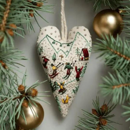 💖DIY Heart Shaped Hand Embroidered Christmas Ornament/Ornament Kit Mivoza Deutschland