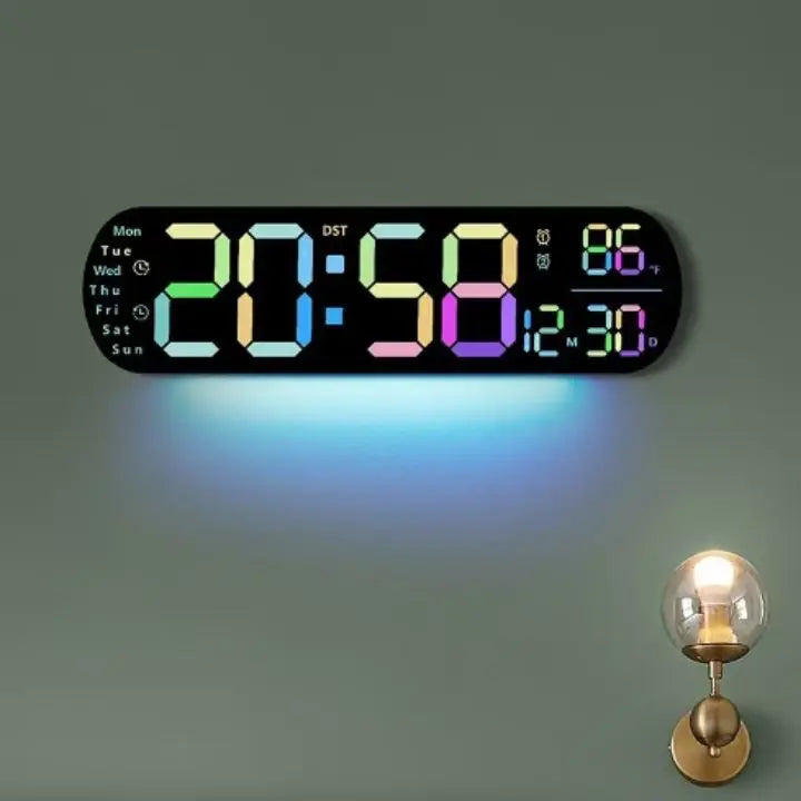 Digitale Wanduhr Großes LED-Display mit Fernbedienung Zorenza