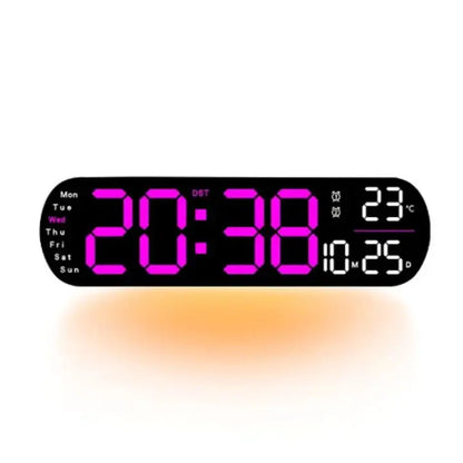 Digitale Wanduhr Großes LED-Display mit Fernbedienung Zorenza