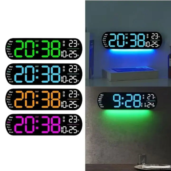 Digitale Wanduhr Großes LED-Display mit Fernbedienung Zorenza
