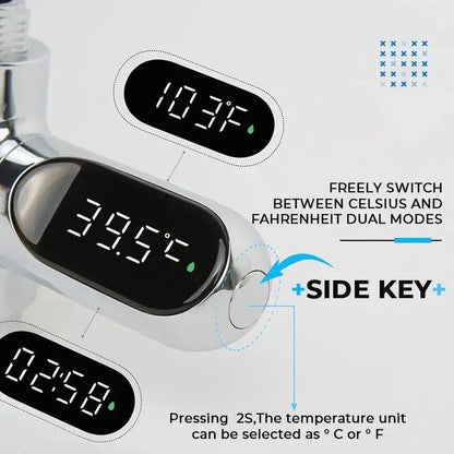 Digitales Duschthermometer | Optimale Duschtemperatur, LED-Anzeige Zorenza