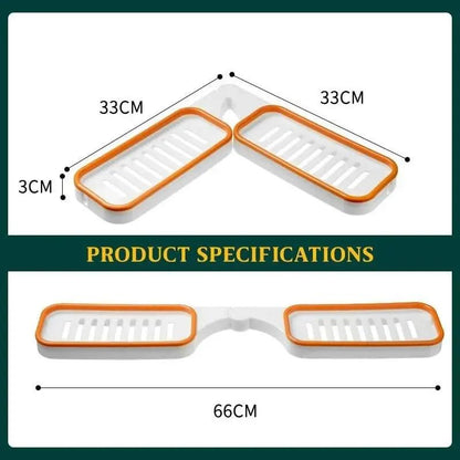 Drehbares Badezimmer-Eckregal — Bohrfreier Aufbewahrungsständer mit Ablauflöchern Zorenza