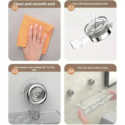 Duschkorb | Transparenter Saugnapf, ohne Bohren Zorenza