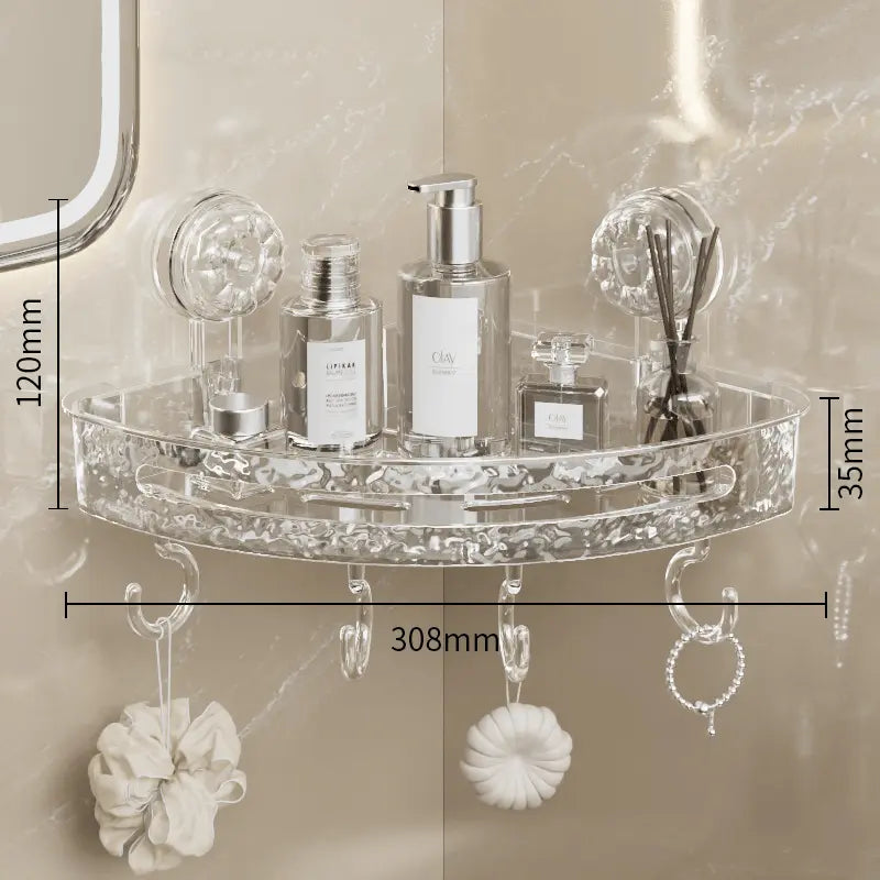 Duschkorb | Transparenter Saugnapf, ohne Bohren Zorenza