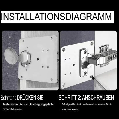 Edelstahl-Montageplatten für Möbelscharniere (10-tlg.) Zorenza