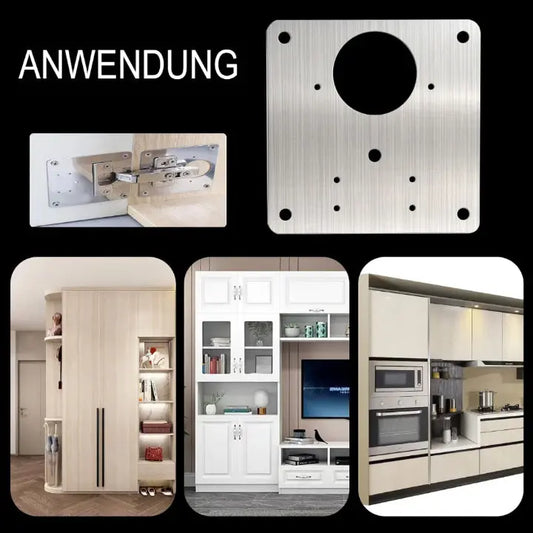 Edelstahl-Montageplatten für Möbelscharniere (10-tlg.) Zorenza