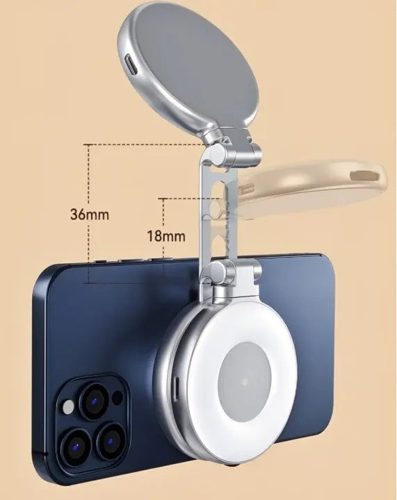 Elegantes Selfie-Licht mit Spiegel und variabler Helligkeit Zorenza