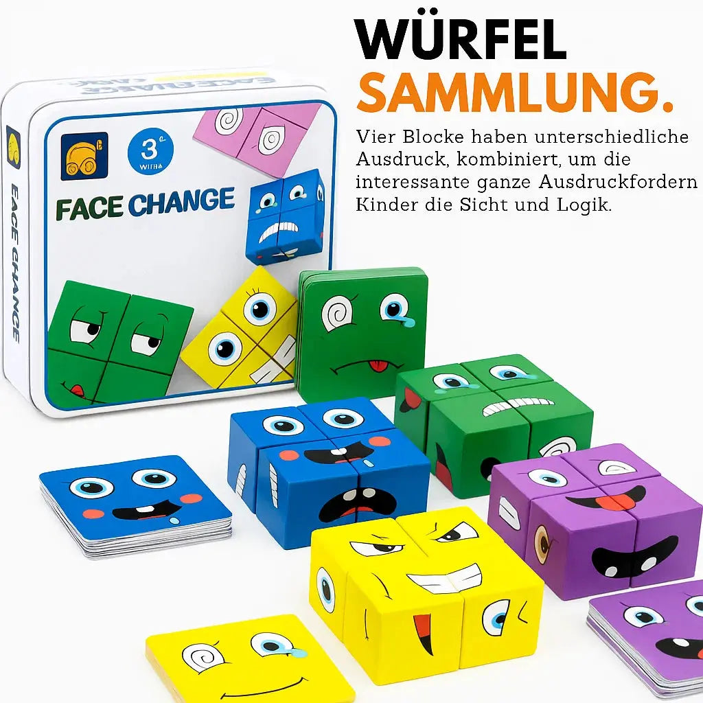 Emoji-Match Holzspiel – Schnelles, Lustiges Stapel- & Kombinationsspiel (ab 3+) Zorenza