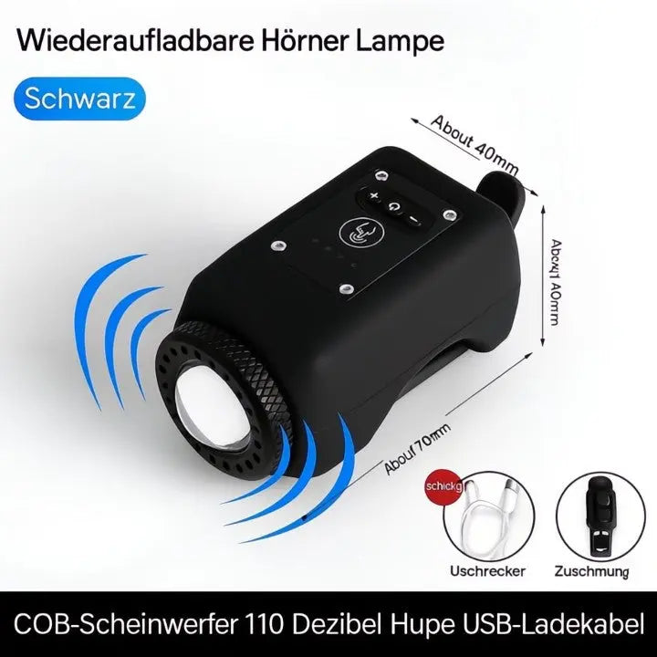 Fahrradhupe mit LED-Licht – laut & wetterfest Zorenza