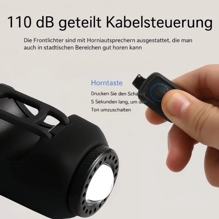 Fahrradhupe mit LED-Licht – laut & wetterfest Zorenza