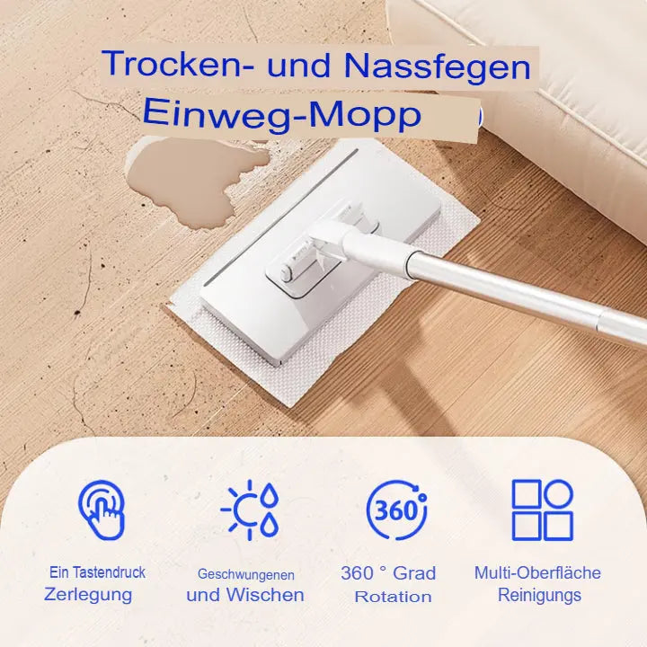 Flachmopp mit Edelstahlgriff – Gründliche Reinigung im Alltag Zorenza