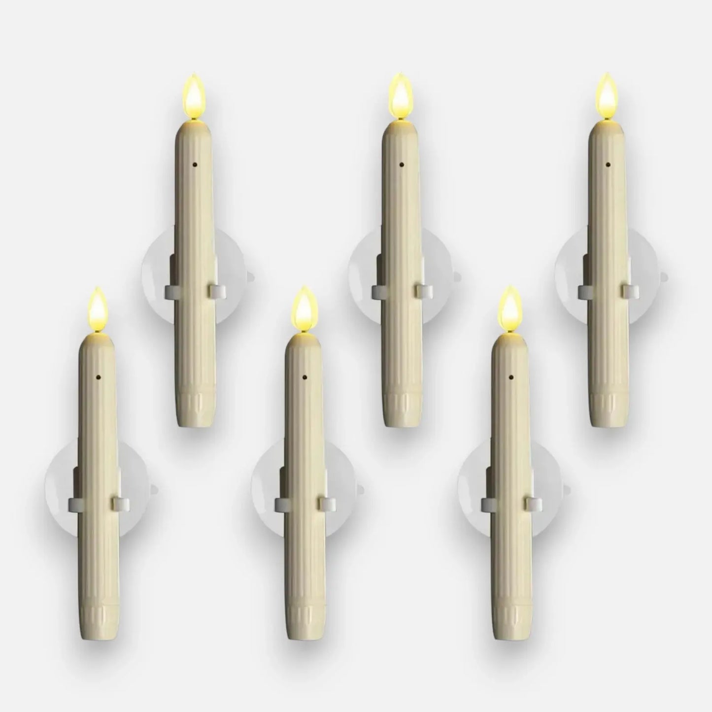 Flammenlose LED‑Fensterkerzen mit Dämmerungssensor, 6er Set Zorenza