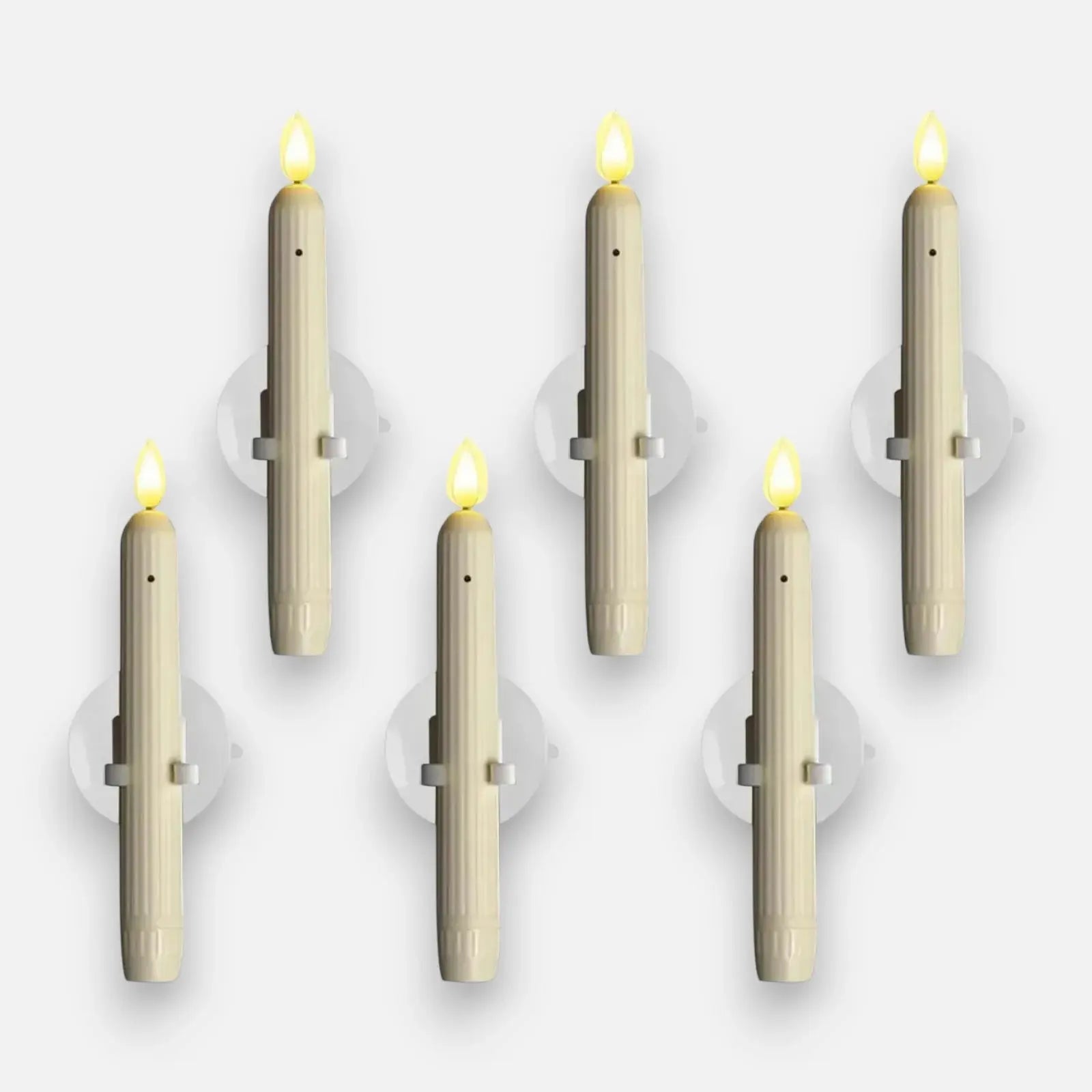 Flammenlose LED‑Fensterkerzen mit Dämmerungssensor, 6er Set Zorenza