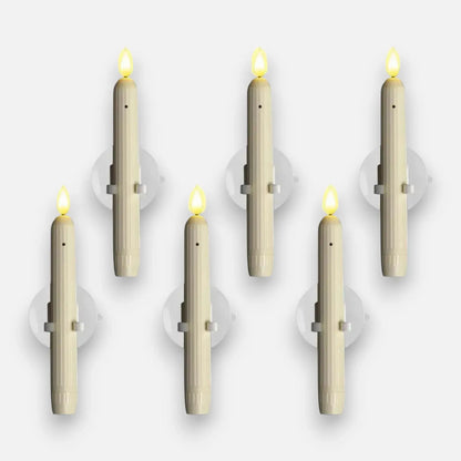 Flammenlose LED‑Fensterkerzen mit Dämmerungssensor, 6er Set Zorenza