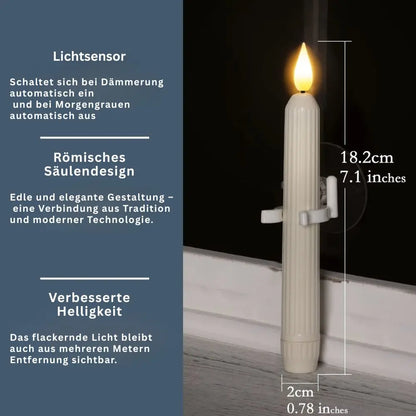 Flammenlose LED‑Fensterkerzen mit Dämmerungssensor, 6er Set Zorenza
