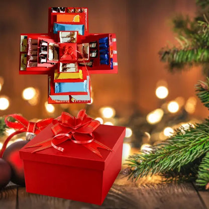 Geschenk-Explosionsbox – Kreative Geschenkbox mit Fächern für Fotos & Süßigkeiten Zorenza