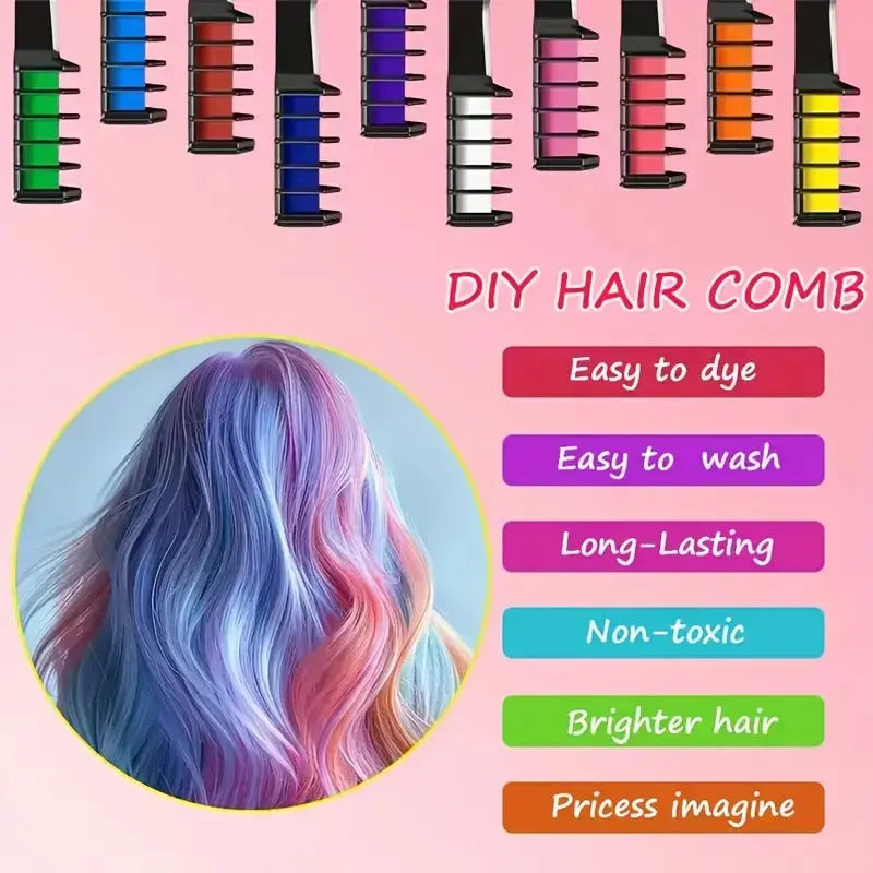 Haar-Farbkämme 10er Set | Leuchtende Farben, sanft & vielseitig Mivoza Deutschland